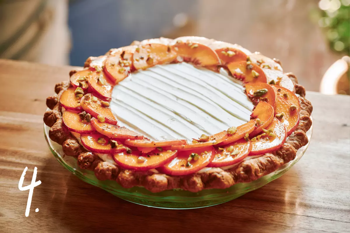 image of a pie at republique with the number 4 showing it's #4 ranking on the LA Times' 101 Best Restaurant list